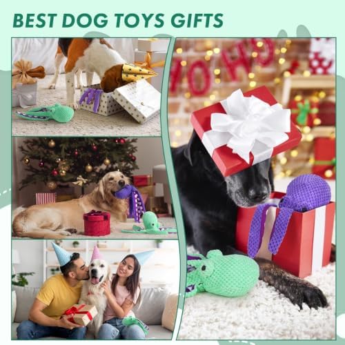 Plush Octopus Dog Toy Bite Resistant InteracPet Plush Toy Cat Dog Plush Squeaky Toy Octopus Shell Puzzle Toy Bite Resistant Interactive Pet Dog Teeth Cleaning Chew Toy for Small and Medium Dog