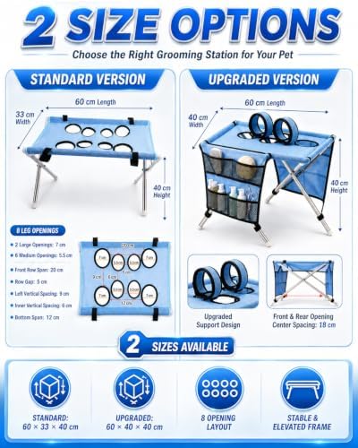 2-in-1 Foldable Pet Grooming Bed, Portable Dog Washing Station，B