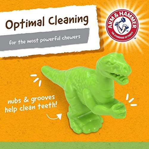 Arm & Hammer for Pets Nubbies Dental Toys T-Rex Dental Chew Toy for Dogs Best Dog Chew Toy for Moderate Chewers Reduces Plaque & Tartar Buildup Without Brushing, Mint Flavor (Pack of 2)