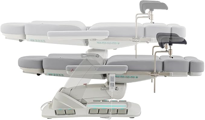 Dir Medical Spa Chair 4-Motor Electric Medical Examination Room Table with Stirrups Spa Beauty Bed Esthetician Chair Facial Bed with Position Memory Function Geneva