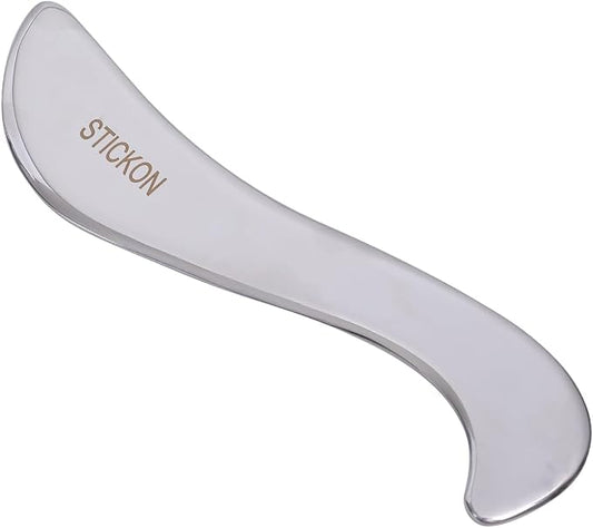 STICKON Stainless Steel Gua Sha Muscle Scraper Tool, Scraping Massage Tools, Physical Therapy Tools, GuaSha Massage Scraper Tool, IASTM Tools Great Soft Tissue Metal Massage Tool(STICKON-51)