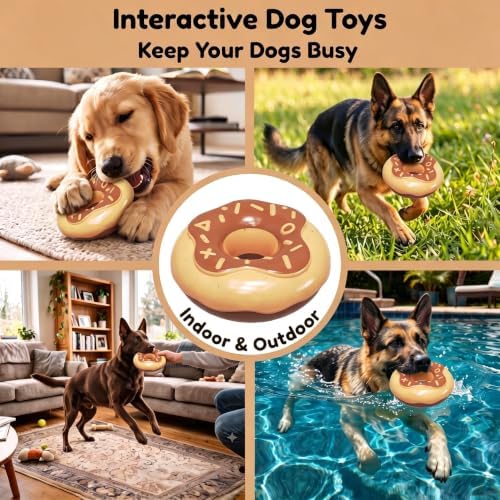 Squeaky Dog Chew Toys, Interactive Tough Indestructible Dog Toys for Aggressive Chewers, Medium to Large Dogs, Indoor & Outdoor Use