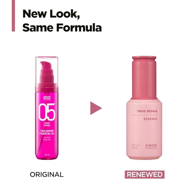 AMOS PROFESSIONAL True Repair Hair Oil l Heat Protectant, Visibly Smooths & Softens Hair, Anti-Frizz & Smoothing, For Dry & Frizzy Hair, 3.3 fl. oz.