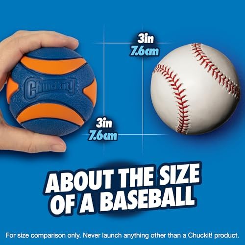 Chuckit! Ultra Squeaker Ball Dog Fetch Toy, Large 3in, for Big Breeds