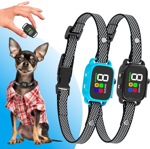 2 Pack Tiny Bark Collar for Small Dogs 5-15 lbs and Puppies - No Shock Anti Barking Collar - Rechargeable Smart Collar for Dog Training with 7 Sensitivity Levels and 3 Beep&Vibration Modes