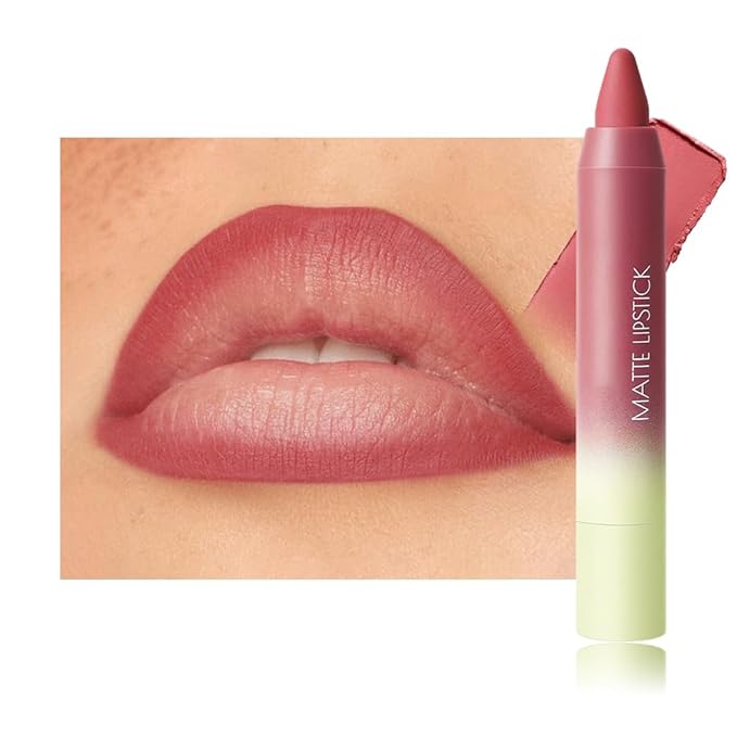 BINGBRUSH 2in1 Matte Lip Liner and Lipstick Combo, Lipstick for Women, Longwear Waterproof Lip Liner Pencil, Matte lipstick Smudge Proof lipstain, Women's Long Lasting Lip Makeup (03#Coral Rush)
