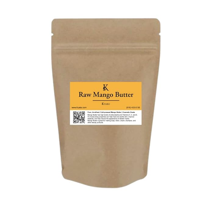 KYABO 3Lbs MANGO BUTTER PREMIUM Organic Unrefined Raw Virgin 100% Pure Cold Press Grade A Non GMO 100% Natural For Skin BodyCare Beauty Moisturizer DIY For Body Butters, Soap Making,Lotions, Creams…