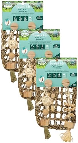Oxbow Enriched Life Play Wall, Small, Rabbit Toys, Guinea Pig Toys, Enrichment for Bunny, Guinea Pig, Hamster, Rabbit, Chinchilla, Rat, Chinchilla Cage Accessories, Small Pet Accessories for Cage