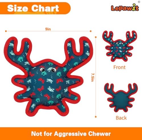 Squeaky Dog Toys, Sturdy Dog Toys for Dogs Indoor Play, Cute Crab Interactive Toy for Small and Medium Dogs