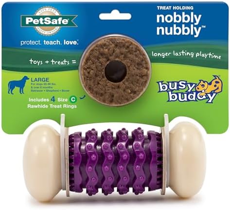 PetSafe Busy Buddy Nobbly Nubbly Treat Holding Dog Chew Toy, Large
