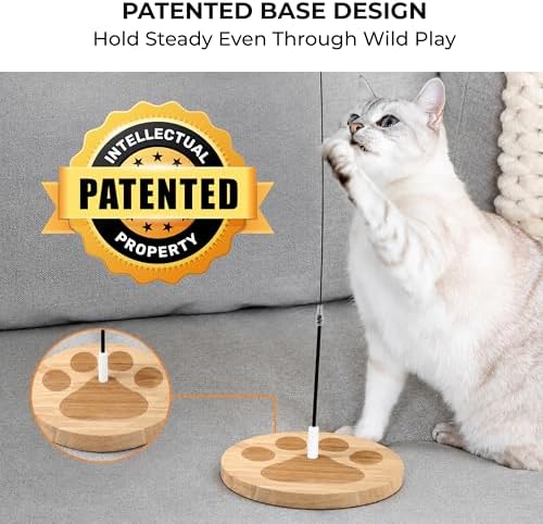 Cat Toys for Indoor Cats, Interactive Cat Toy Wand, Kitten Stuff, 18 Lures