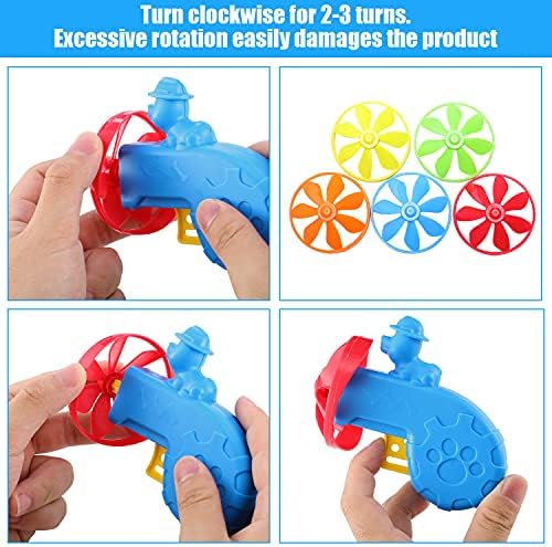 Sumind 15 Pieces Cat Fetch Toys Colorful Flying Propellers Flying Cat Toy