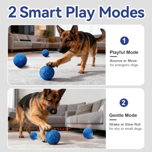 Interactive Dog Toy Ball, Smart Automatic Moving Dog Toy for Medium Large