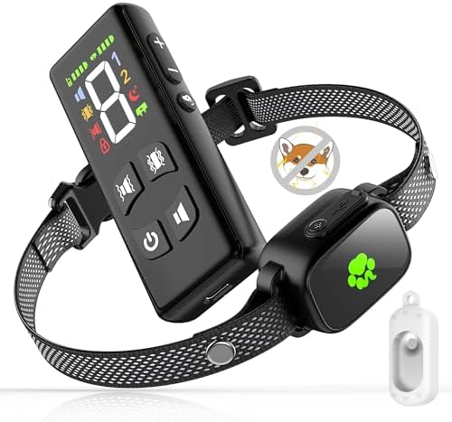 No Shock No Prongs Dog Training Collar, 100% Safe & Humane for Small Medium Dogs, Sound & 2X Strong Vibration(1-9) & Combo Mode (1-9), 2600Ft Remote Range E-Collar with Smart Power Mode（Black）