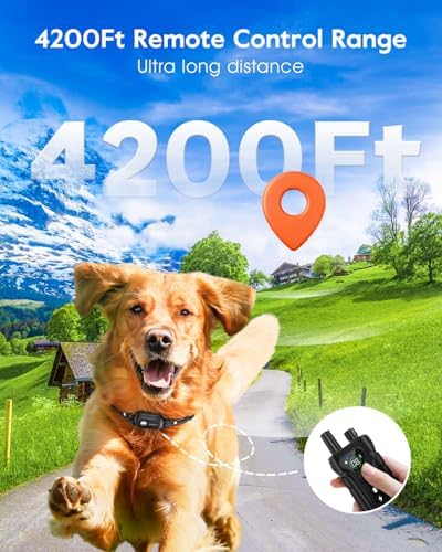 SLOPEHILL Dog Shock Collar,4200FT Dog Training Collar with Remote,Black | IP68 Waterproof e Collar with Beep,Vibration,Safe Shock,Light,No Shock Mode,Shock Collar for Small Medium Large Dog 8-140lbs