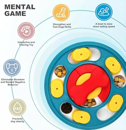 Paw-FECT Piece Interactive Dog Treat Puzzle Toy, Dog Food Slow Feeder for Mental Stimulation, IQ Training, Prevents Overeating & Fast Eating, Helps Fight Obesity, Great for All Pet Sizes/Breeds