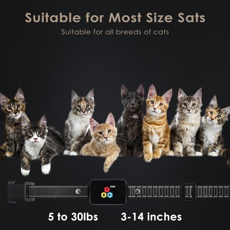 Cat Dog Training Collar Cat Bark Collar with Remote Electric Cats Dogs Shock Collar 3300FT IP67 Waterproof 3 Training Modes Beep Vibration Shock Mode Top Meowing Effective for Bad Behavior