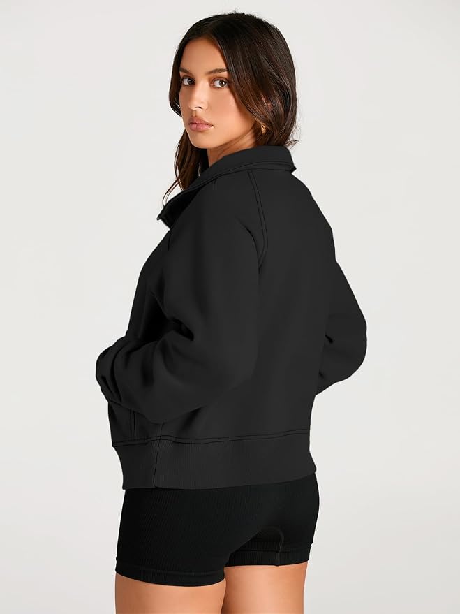 AUTOMET Womens Sweatshirts Half Zip Fleece Pullover Fall Outfits | Fall Fashion Clothes 2026,Cropped Sweatshirts,Cute Y2k Tops,Quarter Zipper Sweater,Winter Loungwear Outfits