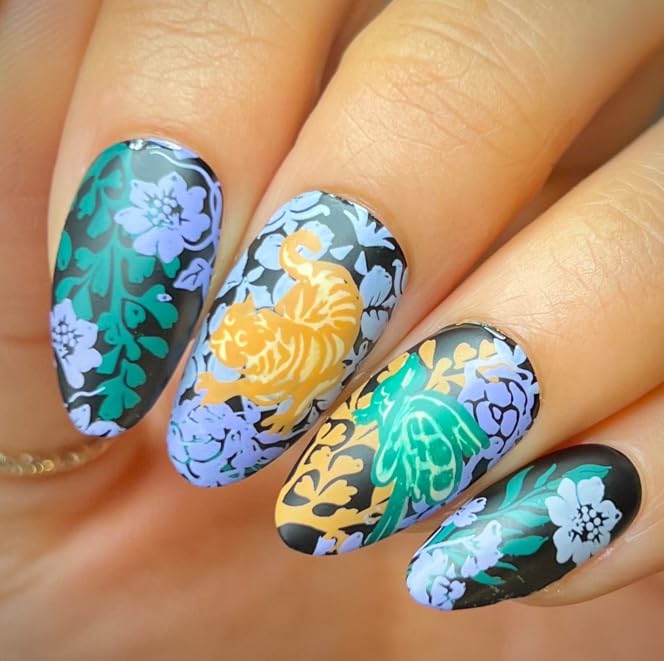 Maniology Korean Lacquerware Nail Stamping Plate | Korean Porcelain–Inspired Designs for Elegant DIY Manicures – Reusable, Rectangular Stainless Steel Nail Art Template