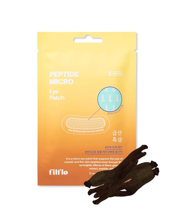 Geumsan Black Ginseng Peptide Under Eye Patches for Dark Circles & Wrinkles 2 Patches, Hydrocolloid Eye Mask for Firming & Hydration, Korean Skincare, Deep Absorption Technology