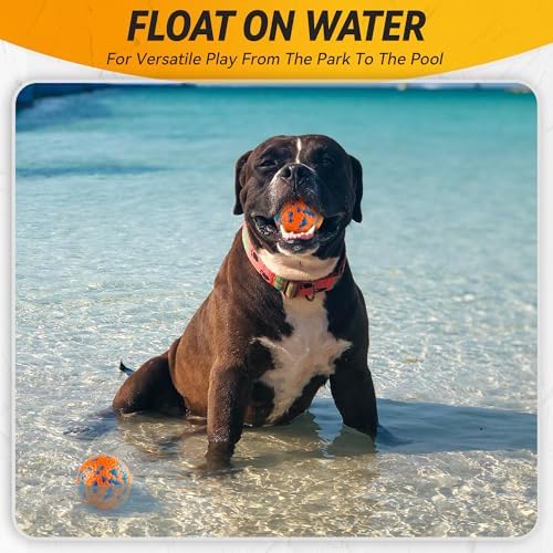 FUSOTO 4Pcs Dog Balls, Tennis Balls for Dog, Orange