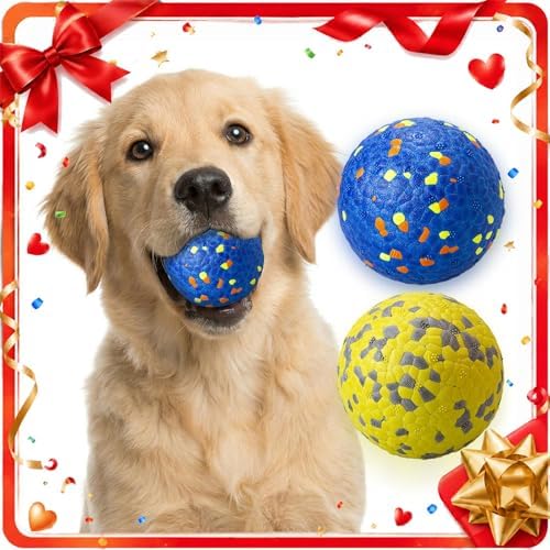 Dog Ball Toys Dog Tennis Ball for Aggressive Chewers Indestructible Bouncy Lightweight Water Toy Fetch Ball for Large Medium and Small Dog