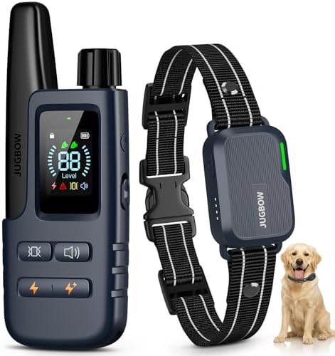 Dog Shock Collar - 4500FT Dog Training Collar with Remote | IPX8 Waterproof Electric Dog Collar with 4 Training Modes, Security Lock, Rechargeable eCollar for 10-120lbs Dogs(Dark Blue)