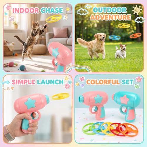 12PCS Cat Fetch Launcher Flying Propellers