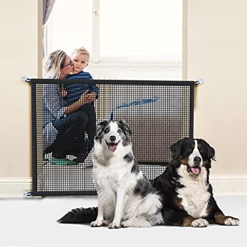 Cupount Dog Screen Mesh Gate for House, Stairs and Doorways, 29 x 41 in | Easy to Install with No Drilling, Fits 36-39 in Openings, Indoor Pet Barrier for Dogs and Puppies