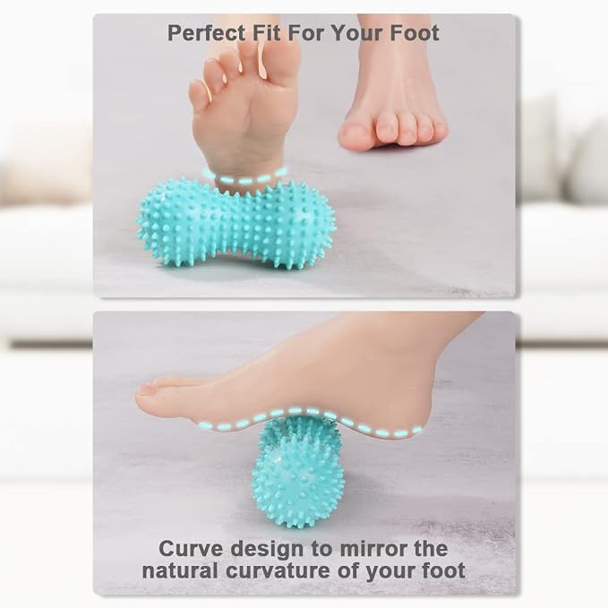 URAQT Spiky Massage Ball, 3 Pack Hard Spiky Massage Ball Roller Set, Professional Physical Therapy Massage Balls for Myofascial Release, Trigger Point Deep Tissue Massage, Plantar Fasciitis Recovery