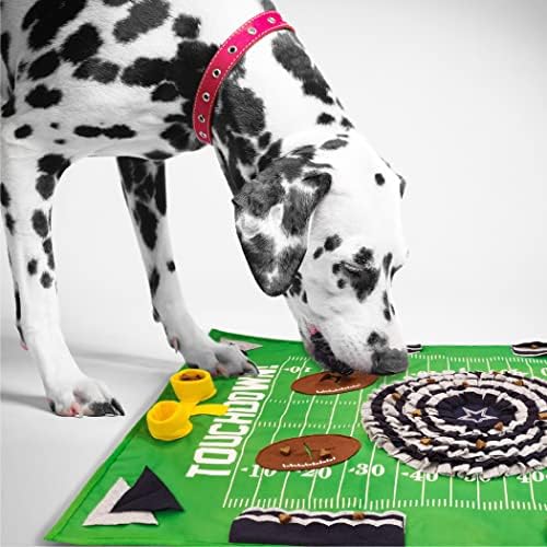 NFL Dallas Cowboys Dog Snuffle Mat – Interactive Pet Slow Feeder, Football Field Design Food Puzzle Toy for Dogs & Cats, Foraging Activity Mat for Smarter Feeding
