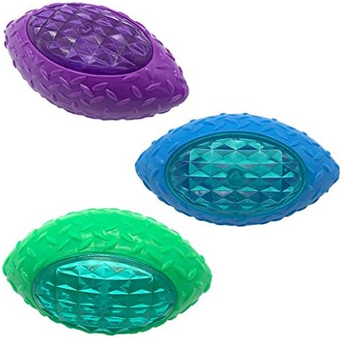 Dog Puppy Rubber Football Shape LED Light Sound Bouncy Ball Tooth Chew Molar Interactive Training Toy Pet Supplies, Green