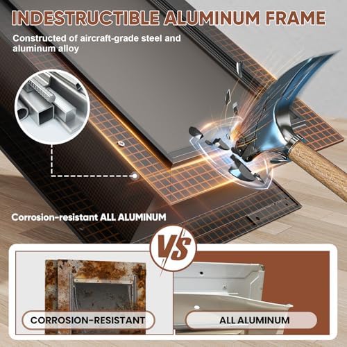 3-Flap Insulated Aluminum Extra Large Dog Door for Wall | Heavy-Duty Telescoping Tunnel, Magnetic Design, Dual Security Locks & Closing Panel, Dustproof, Rustproof, Pets Up to 220 lbs