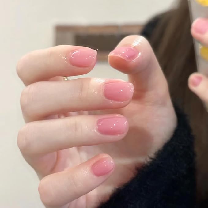 COSMOO Nude Nail Polish, 12ml Transparent Peach Pink Quick Dry Nail Lacquer, Jelly Nail Art Varnish-12ML