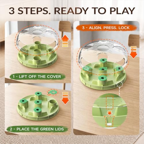 KADTC 2-in-1, Cat Puzzle Toy & Foraging Ball, Treat Hunt for Indoor Cats