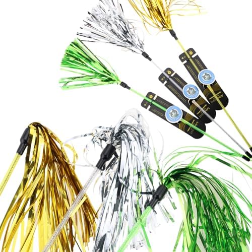 ADUCK Tinsel Cat Wand Toys for Indoor Cats, Interactive Kitten Toys, 3 Pack