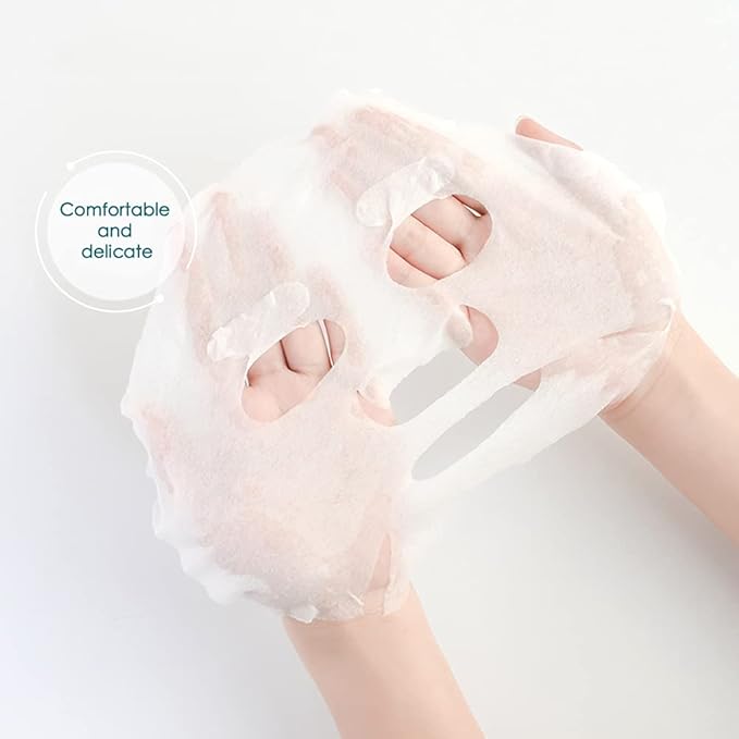 100PCS Natural Pure Cotton Dry Compressed Facial Mask Sheet, DIY Facial Skin Care Great for Home and Travel, Disposable Mask Paper, Individually Packaged Like Candy