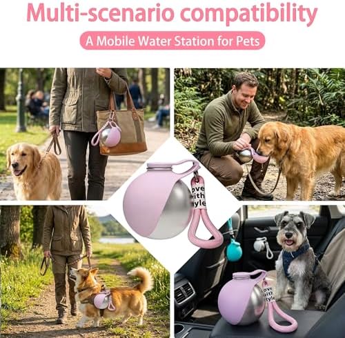 Portable Pet Water Bottle & Collapsible Dog Bowls Spill Proof Water Dispenser Cat Food Container & Dog Treat Holder, Small Size Pet Supplies Travel Accessories for Puppy