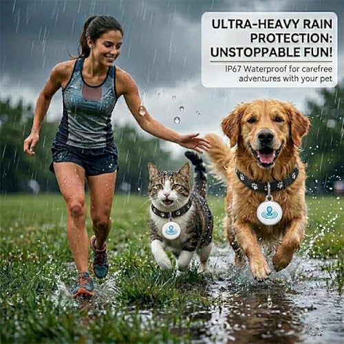 Dog Tracker, Cat Tracker Collar, Smart Pet Tracker for Collar,No Monthly Fee GPS Pet Locator, Waterproof Dog Collar Tracker for iOS Android