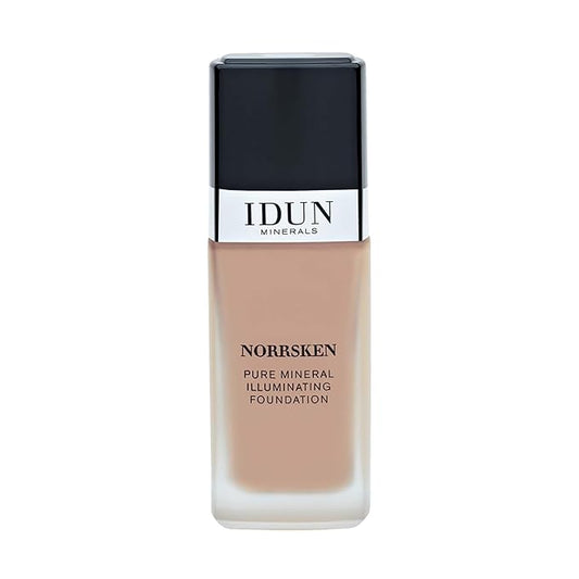 IDUN Minerals Liquid Norrsken Foundation - Silky Smooth Coverage - Luminous, Dewy Finish for Dry and Dull Skin - Water Resistant and Vegan Makeup - 219 Sigrid - Warm Olive Beige - 1.01 oz