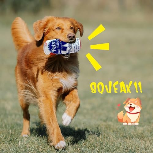 Plush Dog Toy, Squeaker Funny 2 Pack Beer Dog Toys