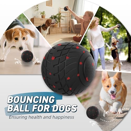 HETOO Smart Interactive Dog Toys, Durable Automatic Balls, 3.2 Inch Black