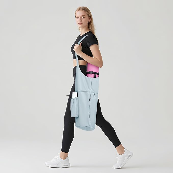 Yoga Mat Bag, with Protective Layer& Water Bottle Pocket and Big Wet Pocket & Yoga strap & Large Capacity,Stylish & Functional Fitness Mat And Essential items for Women & Men