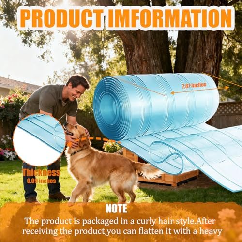 Dog Door Replacement Flaps -5.9 FT x 7.9 in Ruff Weather DIY Cat Door Flap, Doggie Vinyl Plastic Door Flap for Dog House, Ideal Large Pet Door Replacement Flap (Blue)