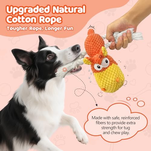 TOOPTATE Hippo Squeaky Dog Toy, Yellow Orange, Medium