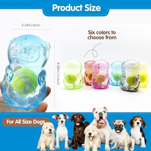Tough Dog Chew Toy for Small, Medium Breeds Ball in Bottle Strong Rubber Treat Dispensing Toy Cute Interactive Slow Feeder Dog Fetch Toys (Green)