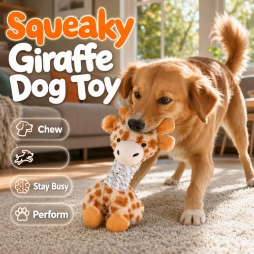 Interactive Dog Toys for Aggressive Chewers,Plush Squeaky Dog Toy (B)