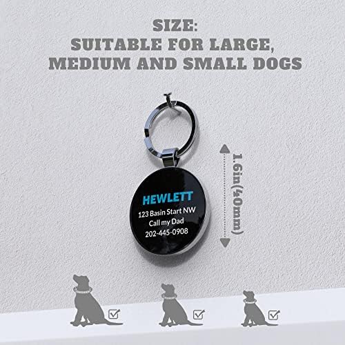 QR Code Dog Tag -On Pet ID Name Tag for Dogs, Cats & Horses – Custom Personalized Noiseless Tag with Jingle-Free Fit & Online Profile Display