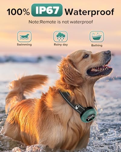 [New 2025] 2-in-1 Dog Shock Collar & Bark Collar – 3300FT Dog Training Collar with Remote, Automatic Anti-Barking, 5 Adjustable Sensitivity Levels, IP67 Waterproof E-Collar for Small Medium Large Dogs