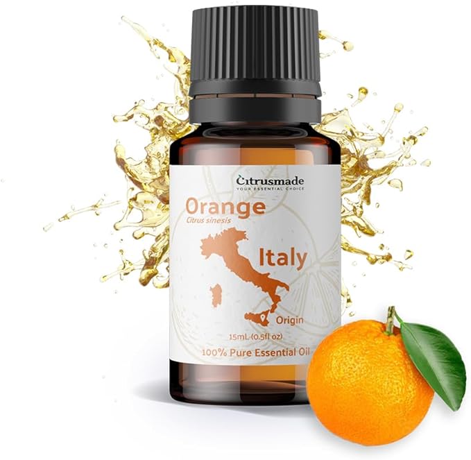 Orange Essential Oil - Direct from Citrusmade in Sicily- Aceite de Naranja Dulce for Home Care, Skincare $ Aromatherapy - Premium Therapeutic Grade (15ml)